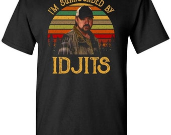 Bobby Singer Shirt I Am Surrounded By Idjits Supernatural Movie Vintage Retro T Shirt T Shirts Clothing Eca Co Th