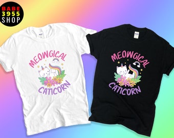 Meowgical Caticorn T-Shirt, Unicorn Cat Tee, Cat Lover Gift
