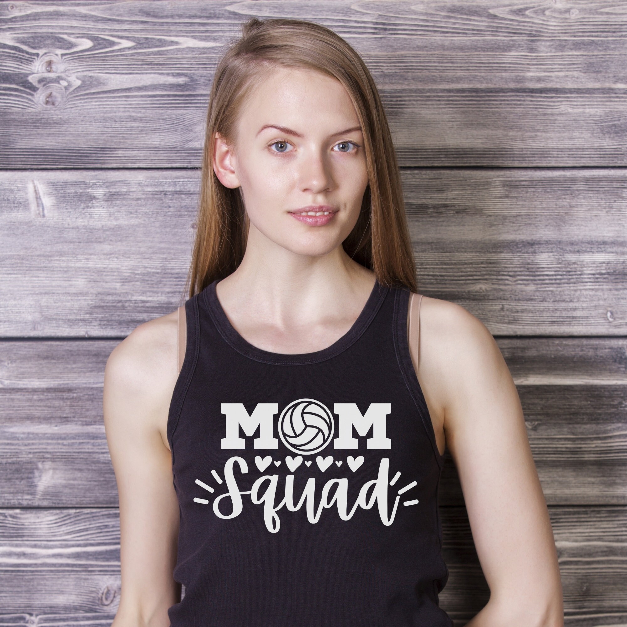 Red Print Mom Squad Volleyball Ath Department