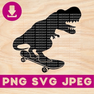 T-Rex goes Skateboarding,T-rex Skateboarder SVG,Dino Skateboard SVG,Funny T-rex on Skateboard SVG,Instant Download for Cricut Design Space.