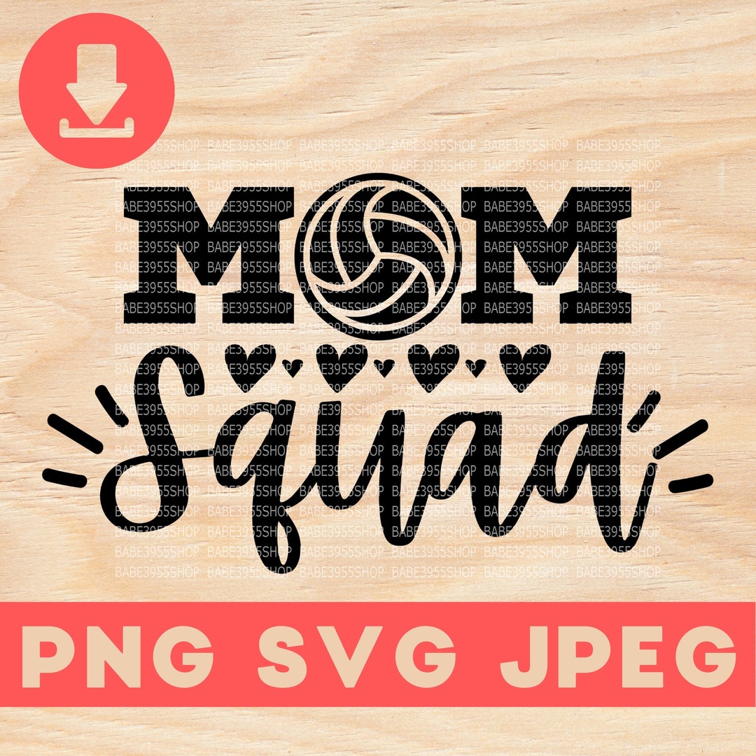 Red Print Mom Squad Volleyball Ath Department