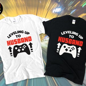 Leveling Up to Husband Shirt,Husband Video Game Tshirt,Married T-shirt,Husband to be Shirt,Gamer Husband Tee,Short-Sleeve Unisex T-Shirt