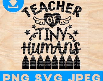 Insegnante di piccoli esseri umani SVG, insegnante d'asilo SVG, insegnante di preshool SVG, insegnante amanti idea regalo, download istantaneo per lo spazio di progettazione Cricut.