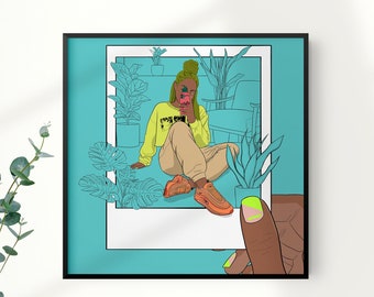 Polaroid Sneaker Art Print / Illustration / Wall Art / Home Deco