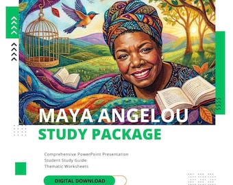 MAYA ANGELOU Poetry Study Pack - PowerPoint Presentation, Study Guide, Worksheets, Essay Prompts - High School ELA Digital Download