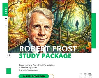 ROBERT FROST Poetry Study Pack - PowerPoint Presentation, Study Guide, Worksheets, Essay Prompts - High School ELA Digital Download