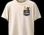 Personalized Teacher Shirt Hand Stitched Pocket Outline | Teacher Gift | Valentines