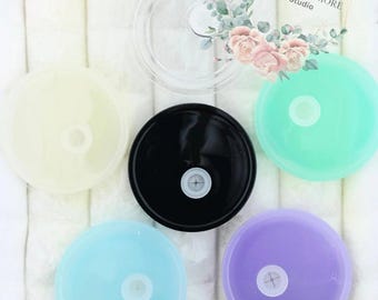 Acrylic Cup Lids for 16oz 20oz - Colored Plastic Drinkware Covers, Reusable Tumbler Accessories