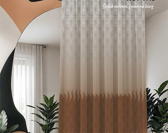 Cotton Silk Blackout Curtains | African Style Ethnic Patterned Pleat Drapes