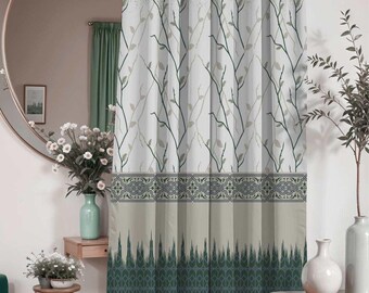 Sheer Linen Grommet Curtains: Dobby Mustard Japanese Noren