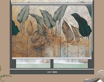 Botanical Printed Shades, Custom-Print Blackout Roller-Blind, Custom-Size Sunscreen Window Shade, Print any size-&-desing