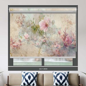 PVC Matte 3d Floral Printed Roller Blinds- Blackout Window Treatments, Window Shades Blinds, Decorative Shades, Custom Size Blinds Available