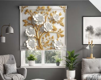 Deer Print Roller Shade Custom Size Exterior Blinds for Patio, Balcony, Home Decor