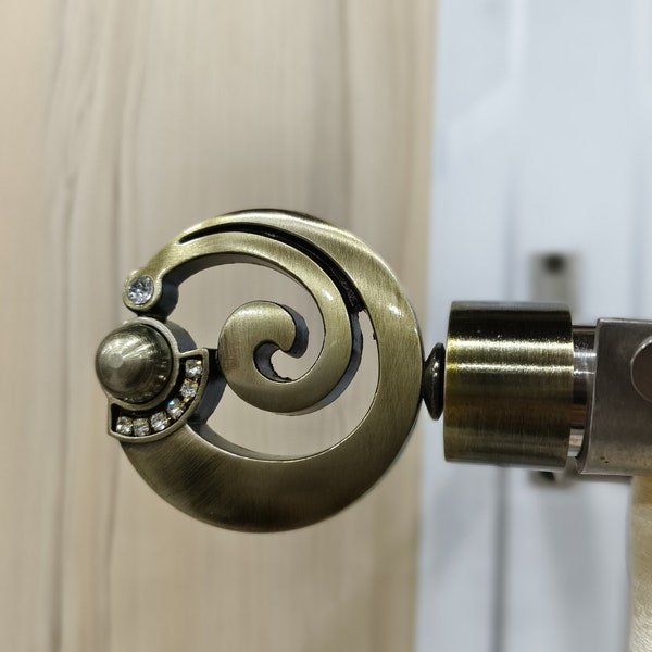 Brass Curtain Rod Finial: Antique Style, 5 Inch, Handcrafted