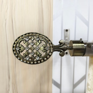 Curtain rod finial. Brass finials for bed posts. Appliance pulls with finials. Wrought iron curtain rod. Mokume rod for 1 inch diameter.