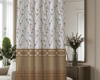 Patterned Blackout Curtain Panels | Boho Farmhouse Window Treatment | 60-80% Light Blocking | Custom Size Available