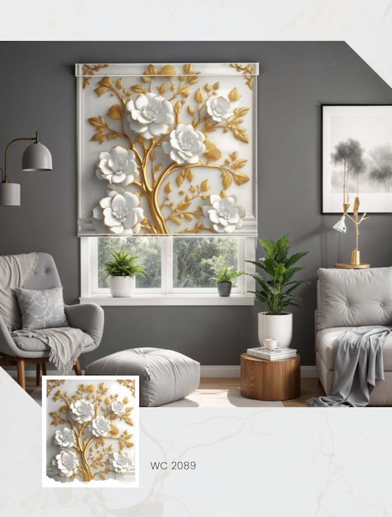 Deer Print Roller Shade Custom Size Exterior Blinds for Patio, Balcony, Home Decor