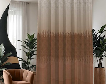 Three-Tone Polyester Curtain: Custom Size Rod Pocket Window Treatment