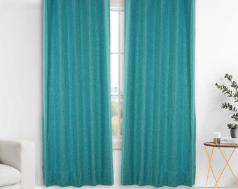 Burnt Orange Linen Tie-Up Valance | Shibori Dot Cutwork Curtain | Light Filtering Cafe Curtain