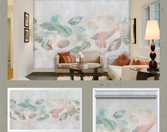 Succulent Silver Large Scale Wallpaper for Renters Powder Room Peel and Stick
