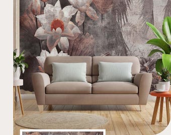 Antique Floral Peel and Stick Wallpaper | Vintage Art Removable Home Decor | Classic Botanical Wall Covering