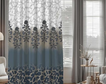 Patterned Blackout Curtain: Polyester Window Treatment, Handcrafted in India