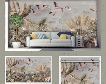 Vintage Forest Birds Peel and Stick Wallpaper - Removable Birds Wall Art for Walls