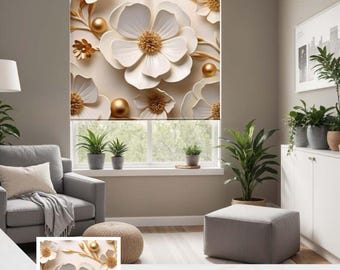 Custom Size PVC Matte 3D Print Roller Blind | Halloween Fall Decor | UV Gel Print Window Shade
