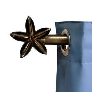Brass Curtain Rod Finial Pole Antique Metal Finials For Bunkbed Curtain Decorative Finials For Bedroom Mokume rod Handmade Finial