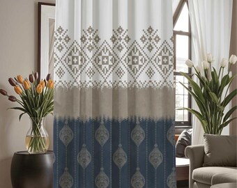Blackout Curtain: Patterned Polyester Window Treatment, Custom Size Available
