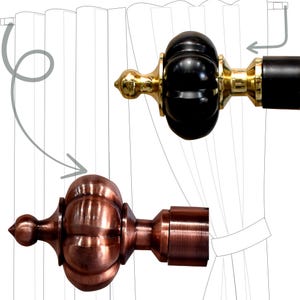 Handmade Solid Brass Curtain Rod Finial: Antique Style, 4-Inch