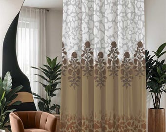 Flower Print Curtain: Custom Size Polyester Window Treatment