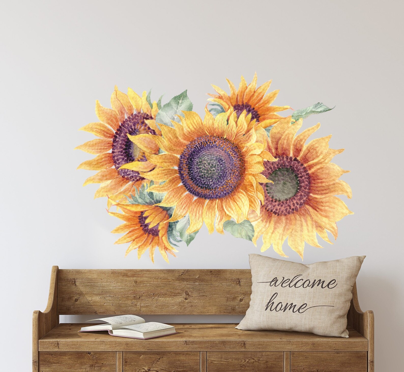 Sunflower Wall Decal Set Sunflower Wall Decor Nursery Flower Etsy