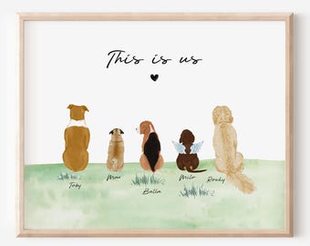 Multiple Dogs Portrait, Custom Dog Portrait, Pet Portrait, Cat Painting, Chinchilla, Guinea Pig, Hamster, Ferret Portrait