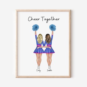 Personalized Cheerleader Bestie Print, Best Friend Cheerleader Gift, Cheerleader Friends Print, Best Friends Gift, Personalized Cheer Gift