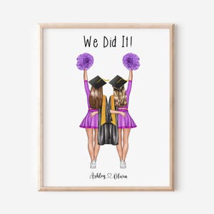 Personalized Cheerleader Graduation Print, Cheerleader Portrait Print, Cheerleader Graduation Gift, Cheerleader Gift, Custom Cheer Printable