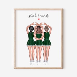 Custom Cheerleaders Print, Senior Cheerleader Gifts, Cheer Friend Gift, Cheerleader Bestie Print, Best Friend Cheerleader Gift, Cheer Gift
