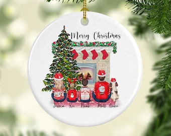 Personalisierte Familie Weihnachten Ornament, Weihnachtsgeschenk, Pelz Familie Ornament, Familie Ornament, Benutzerdefinierte Familie Ornament, Hund Familie Ornament