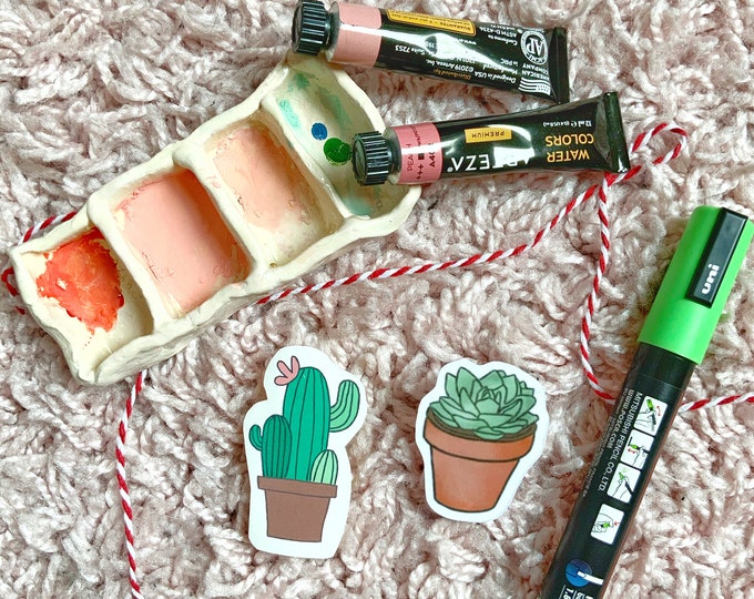 cactus succelent sticker pack semi waterproof sticker stickers laptop stickers aesthetic stickers cute sticker