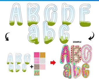 Preppy Canva letter frames | Sublimation | Fill in Font Alphabet | Canva Frame Monogram | Canva alpha font | funky letters png | Summer Font