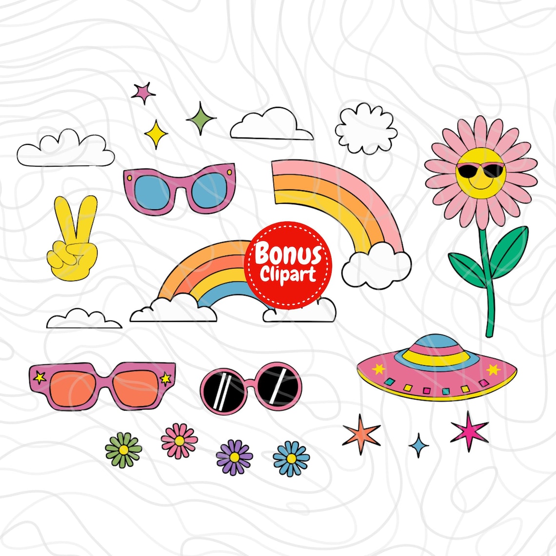 Groovy Spring Letters Groovy Alphabet Png Bundle | Spring Retro Png | Spring Retro Mama ...