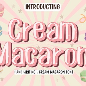 Cream Macaron Font procreate, letter fonts procreate designer fonts, wedding cricut fonts, scripted fonts
