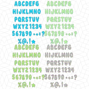 Preppy Bubble Summer Alphabet Letters | Doodle Alpha Font Letter and ...