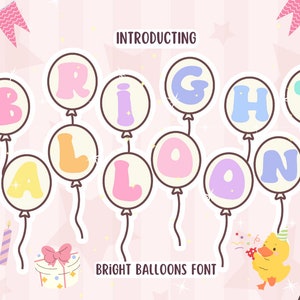 Bright Balloons Font procreate, letter fonts procreate designer fonts, wedding cricut fonts, scripted fonts