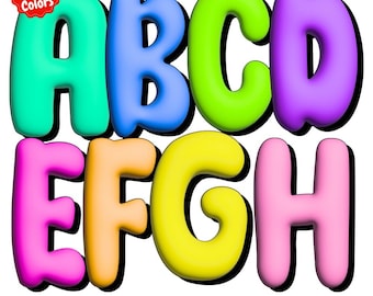 Alfabeto luminoso al neon 3d png, clipart di lettere gonfiabili, lettere e numeri dell'alfabeto 3d, alfabeto gonfio, sublimazione, lettere a bolle,