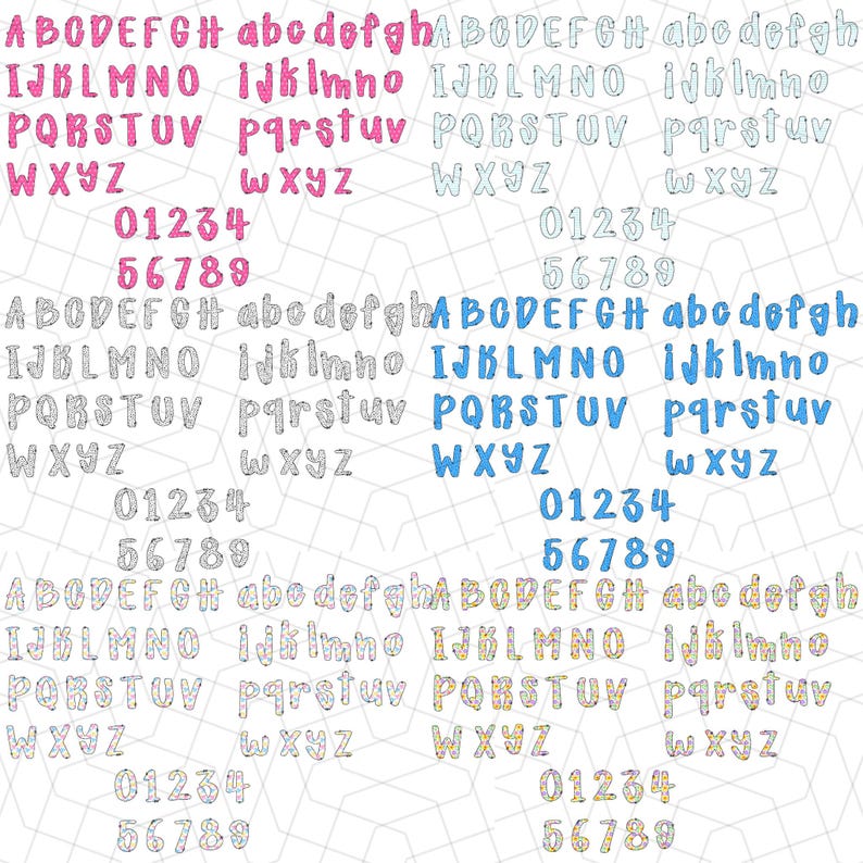 Preppy Back to School Png Bundle Alphabet | Doodle Alpha Font | First ...