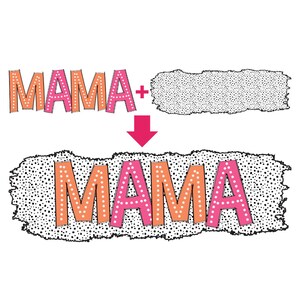 Dalmatiska prickar png alfabet och siffror med bakgrund, mamma png, grattis på mors dag, dalmatisk klotterbokstav, fyll i ditt eget Buddle-set bild 4
