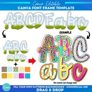 Handwriting Canva frame png Alphabet | Drag and drop | Fill Template | Font Alphabet | Canva Frame Monogram | Canva alpha fonts