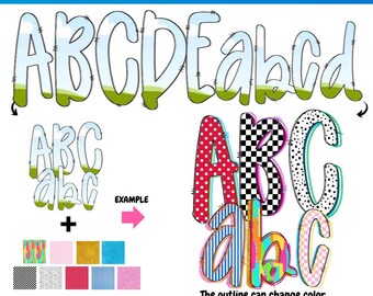 Canva Letters | Canva Doodle Alpha Set | Canva Frame Template Alphabet | Sublimation |Font Canva Frame |  Fill in Alphabet | School