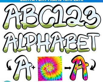 Marco de letras del alfabeto de Canva Doodle / Plantilla de fuente manuscrita editable / Marcos personalizables de arrastrar y soltar